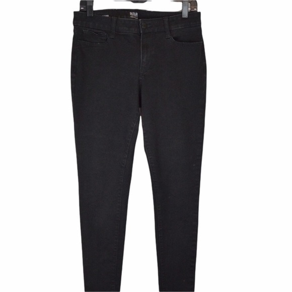 A‎ New Approach a.n.a. Black Stretchy Mid-Rise Jeggings, Size 10L - Picture 3 of 8
